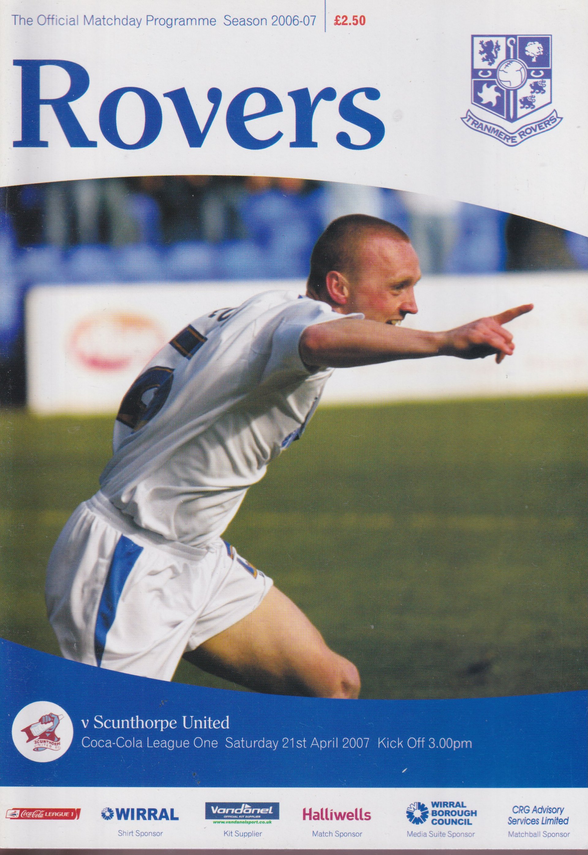 Tranmere Rovers v Scunthorpe United match programme